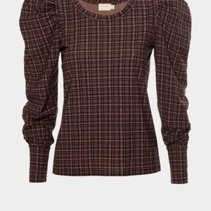 Nation LTD Plaid Blouse in Brown and Black